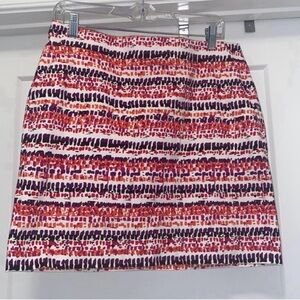 💐ANN TAYLOR Pink, Purple, and White Abstract Madison Skirt - Size 10P